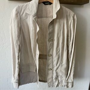Eddie Bauer Linen Blazer Jacket, size Small—Lagenlook•••Beige/Cream tone!